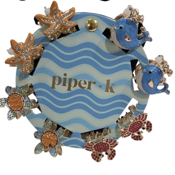 Piper K Accessories - 🐬🔹️Piper K  🔹️UK Exclusive Ocean-Themed Hair  Set Of 8 Mini Metal Claw Clips